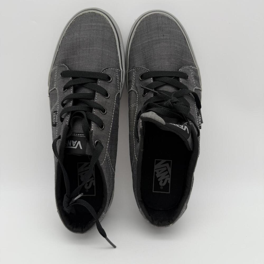 Vans Gray and Black Canvas Sneakers - Men's Size 9 - Picture 7 of 11